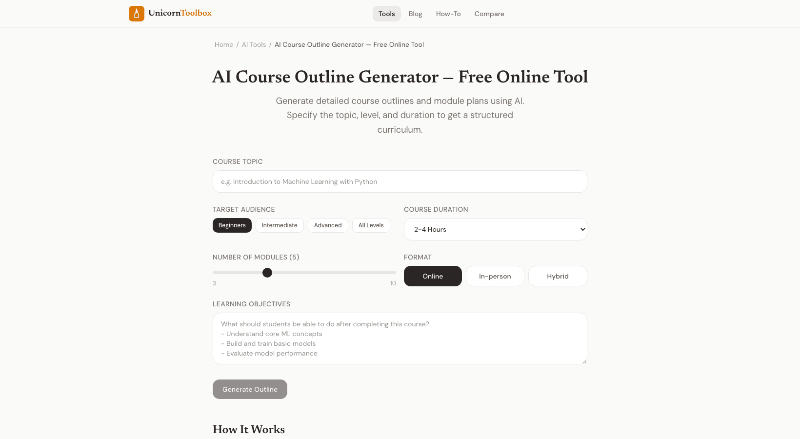 AI Course Outline Generator: Plan Online Courses With AI