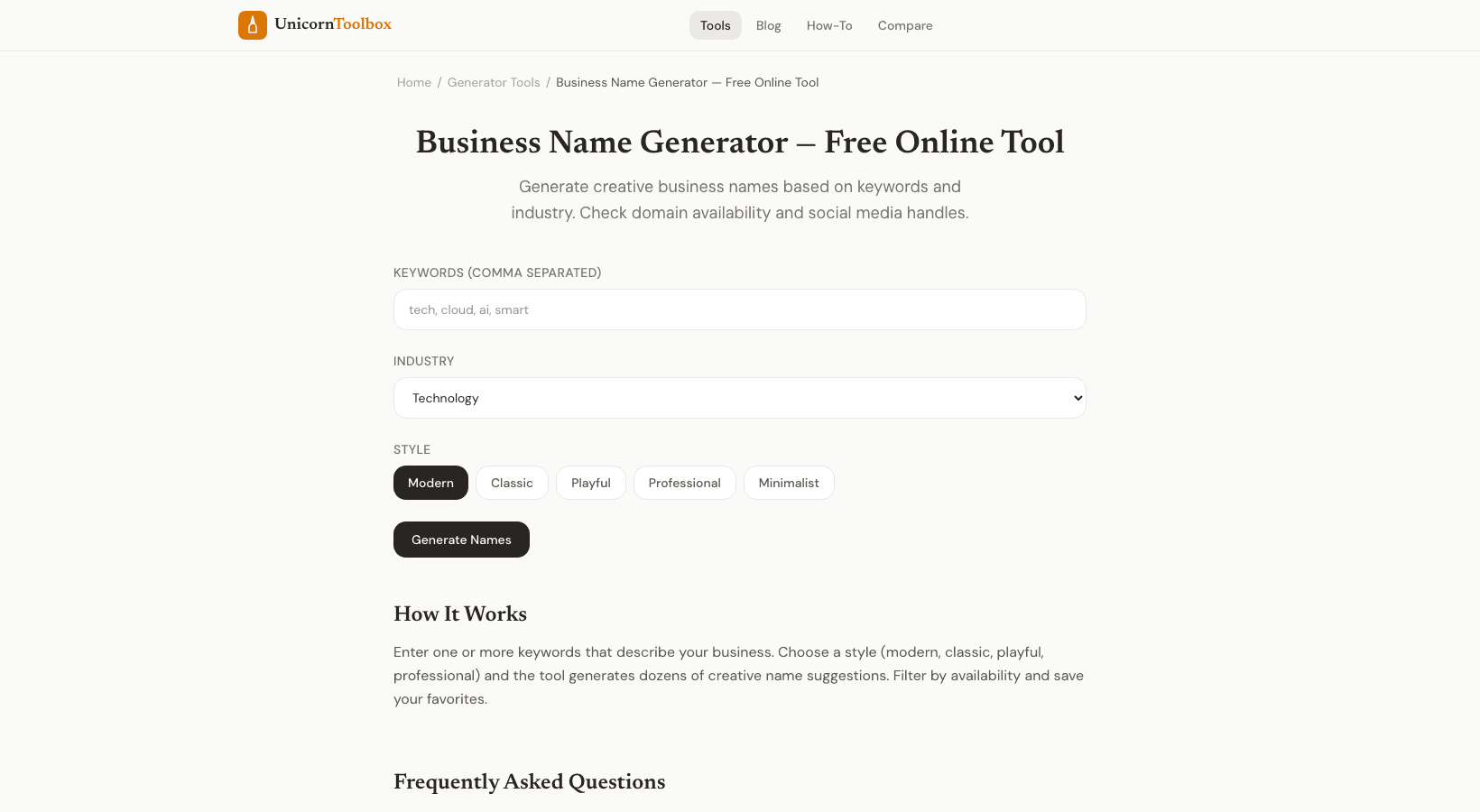 Free Business Name Generator: Get Creative Name Ideas