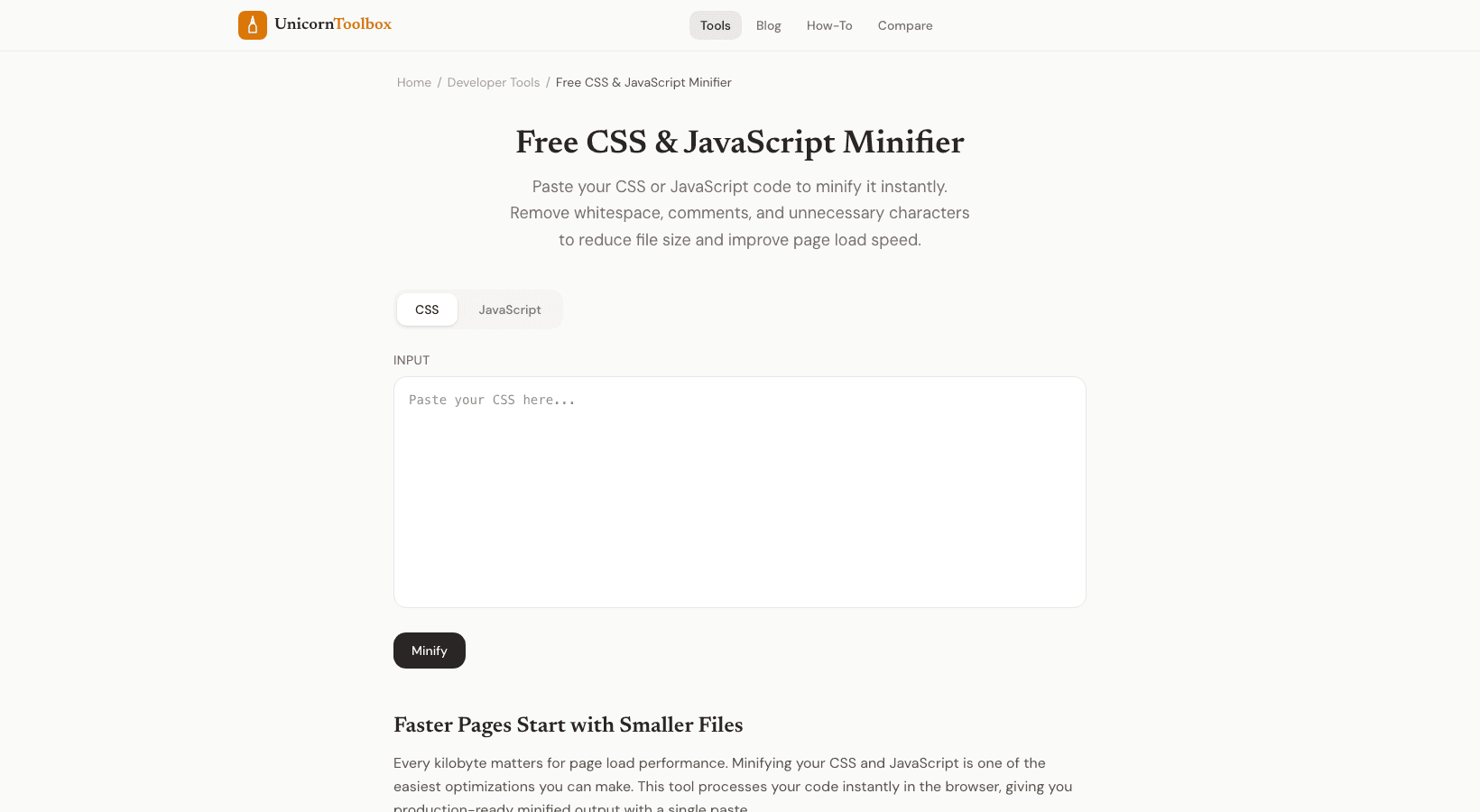 CSS and JavaScript Minifier: Reduce File Sizes Online