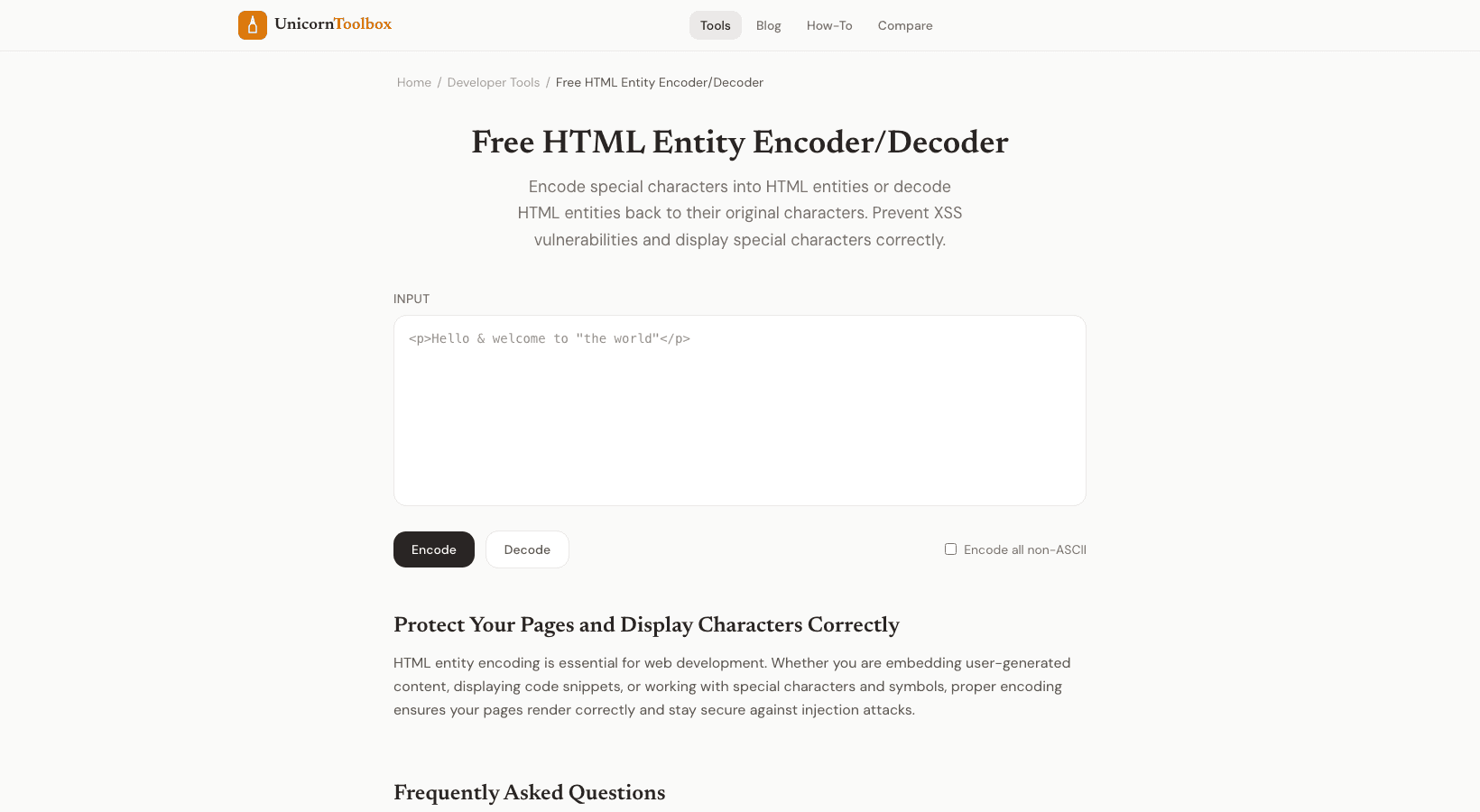 HTML Entity Encoder and Decoder Online