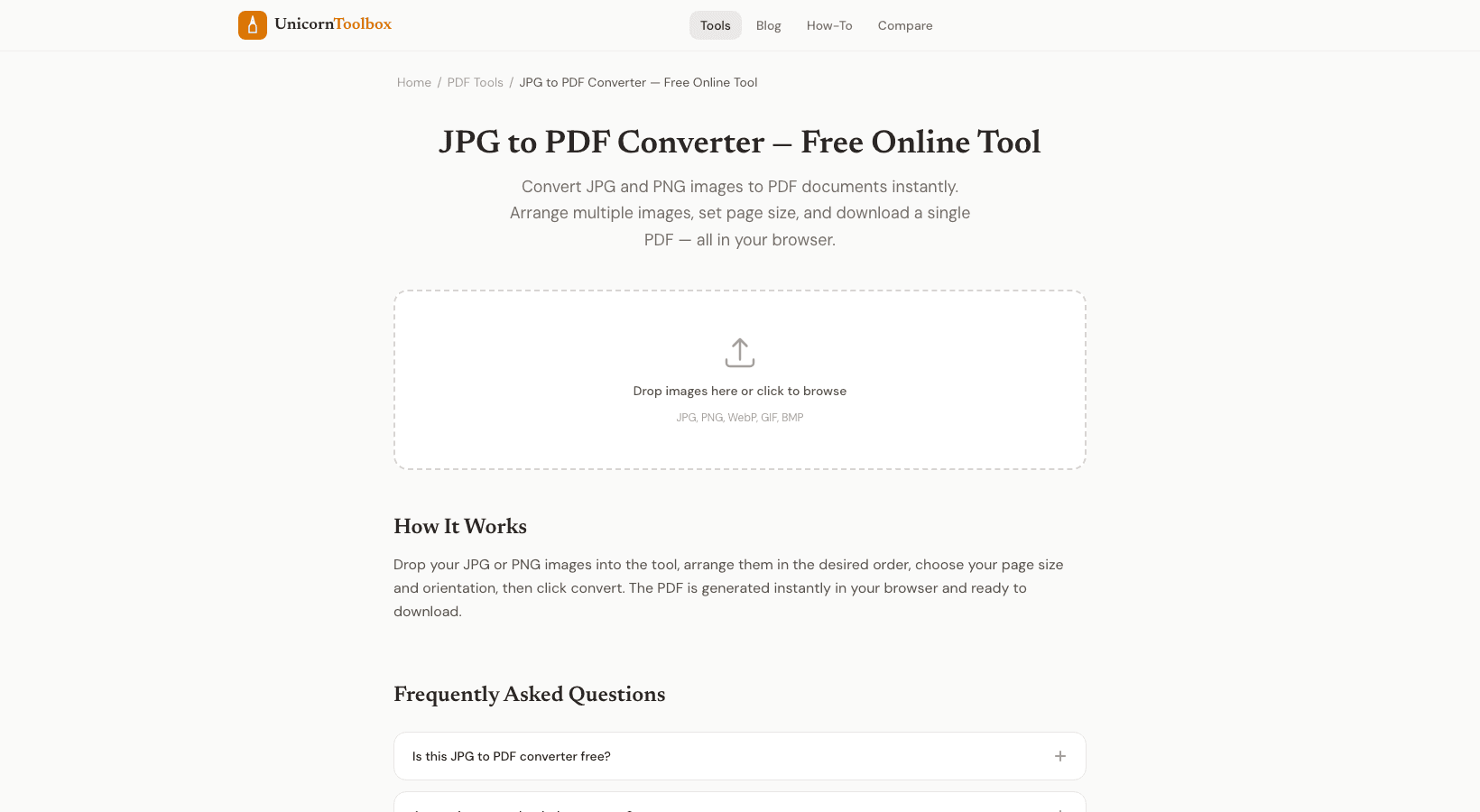 Convert JPG to PDF Online Free (No Watermark)