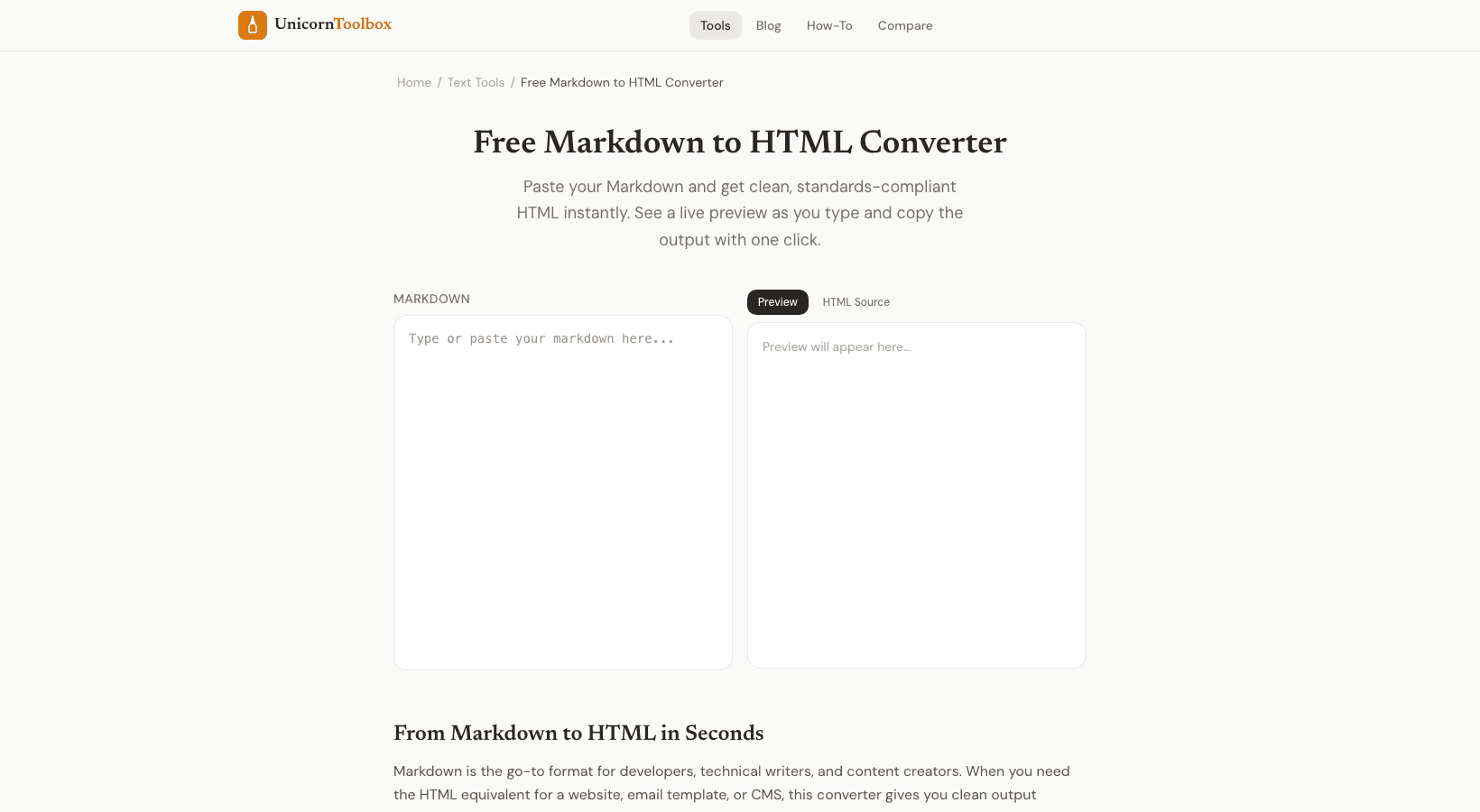 Markdown to HTML Converter: Live Preview Online