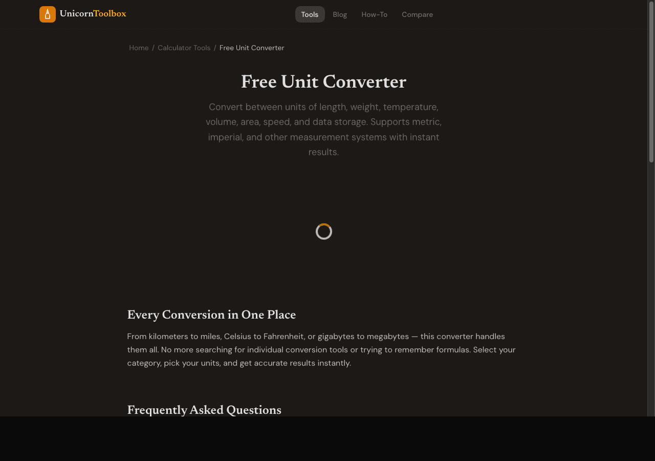 Free Unit Converter: Length, Weight, Temperature, Volume