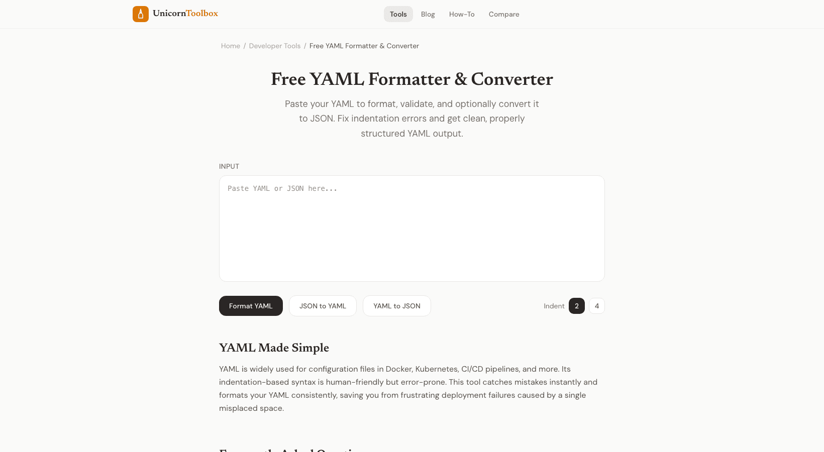 YAML Formatter and JSON-YAML Converter Online